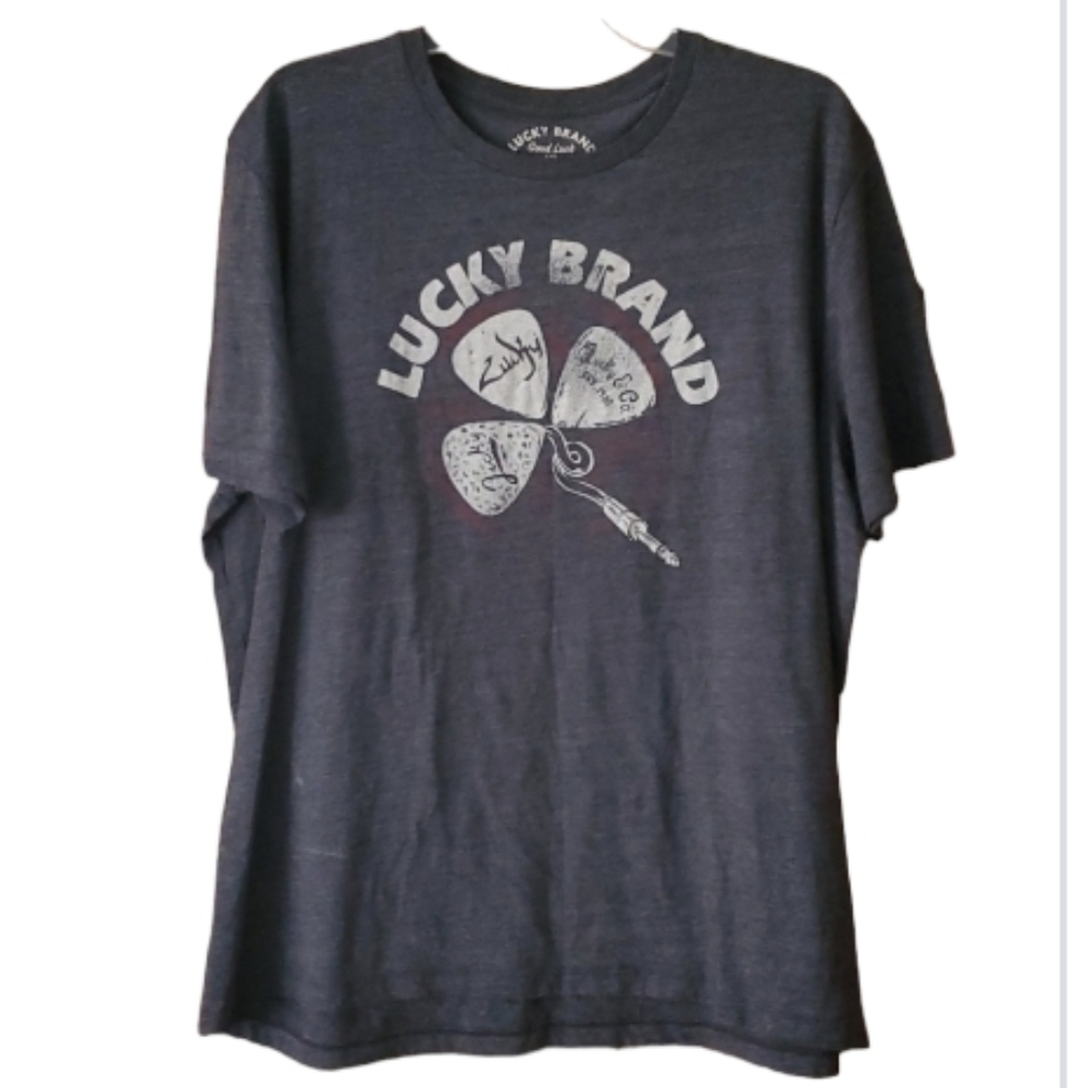 Lucky Brand Mens Logo Guitar Pick Short Sleeve Tshirt in XXL